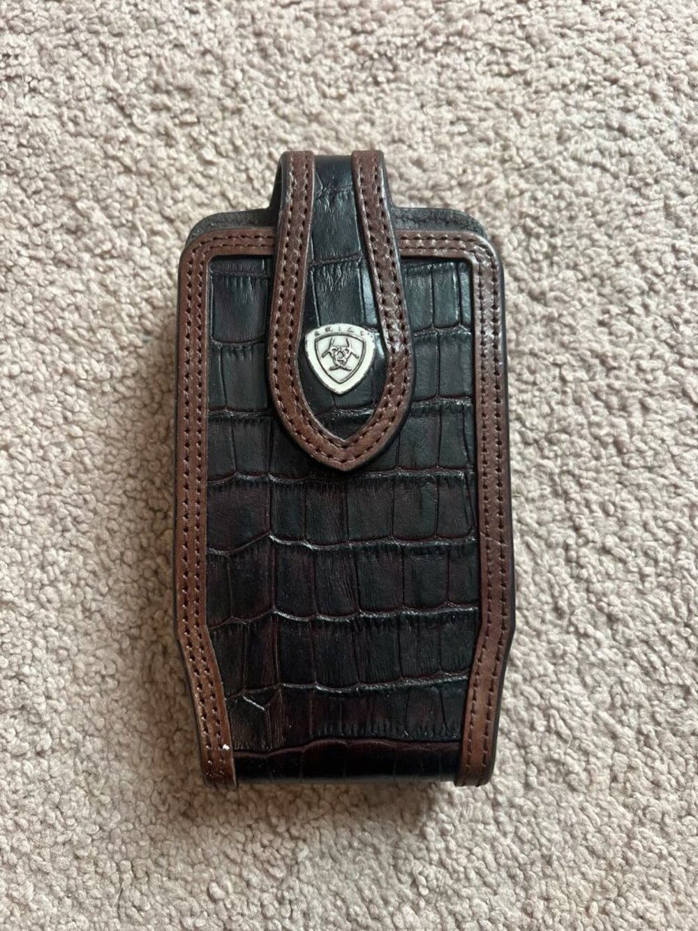 Ariat Men’s Croc Print Cell Phone Case Belt Loop Holster